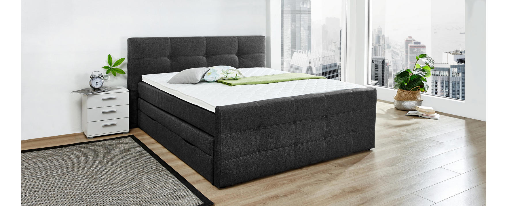 CARRYHOME BOXSPRINGBETT Flachgewebe bietet tollen Schlafkomfort