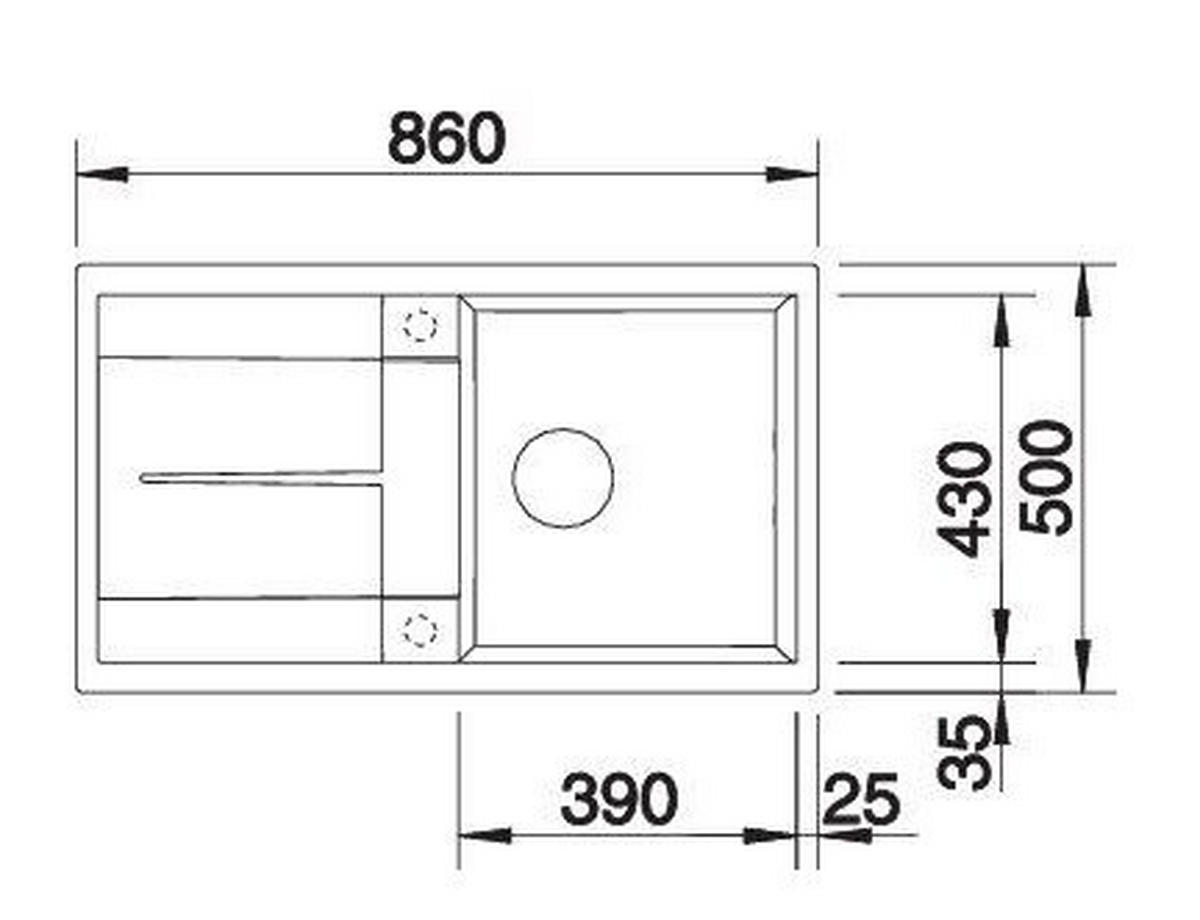 SPÜLE 515041  - Braun, Design, Stein (86/20,2/50cm) - Blanco