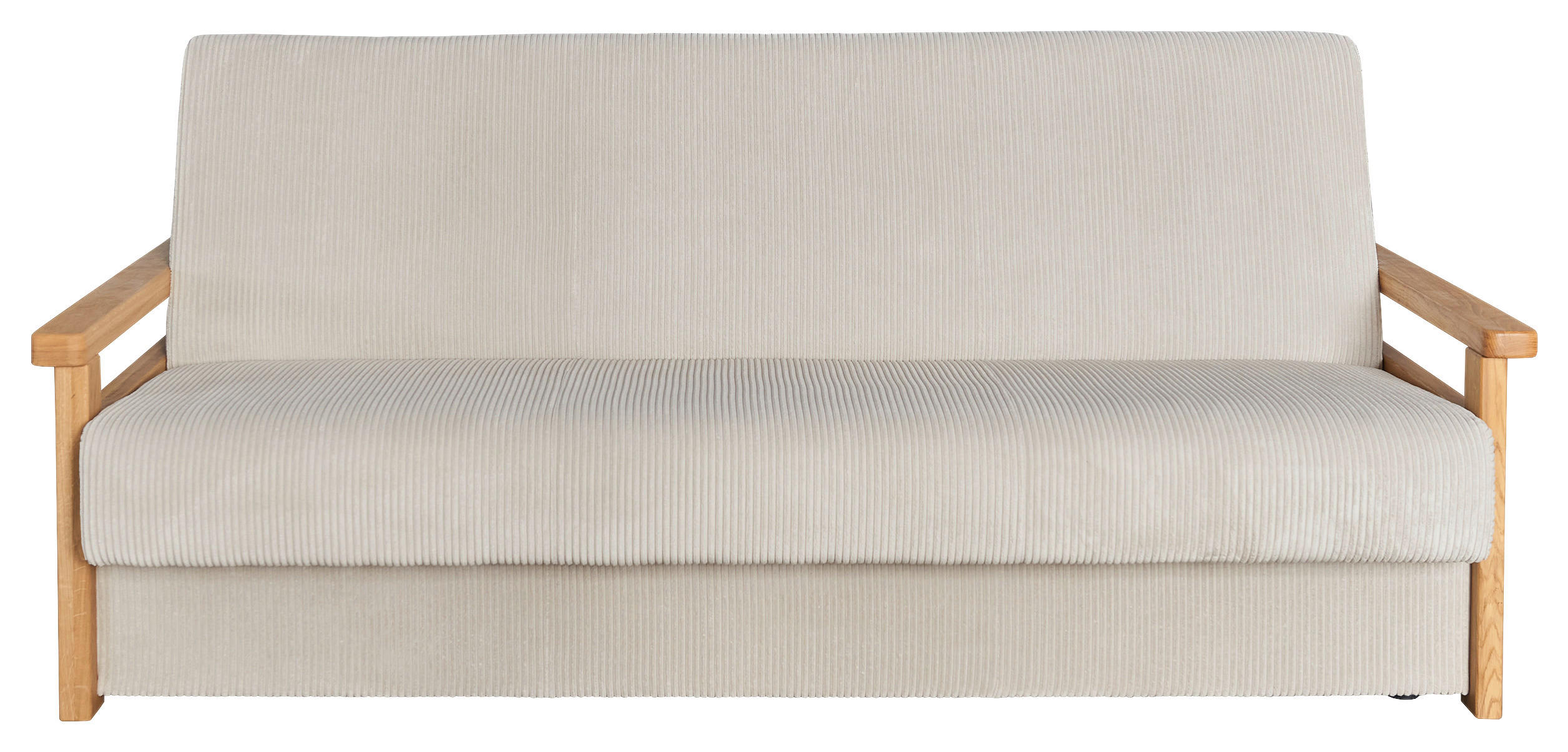SCHLAFSOFA Webstoff Creme  - Creme/Naturfarben, Design, Holz/Textil (220/90/90cm) - P & B