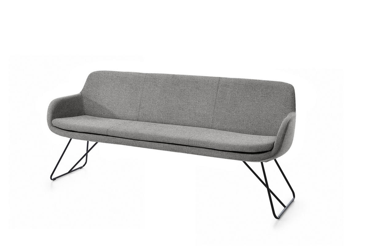 SITZBANK 180/87/65 cm Webstoff Grau Metall  - Schwarz/Grau, Design, Textil/Metall (180/87/65cm) - Musterring