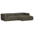 ECKSOFA Dunkelgrau Chenille  - Dunkelgrau/Schwarz, Design, Kunststoff/Textil (280/175cm) - Landscape