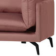 ECKSOFA in Samt Altrosa  - Schwarz/Altrosa, Design, Textil/Metall (200/241cm) - Carryhome