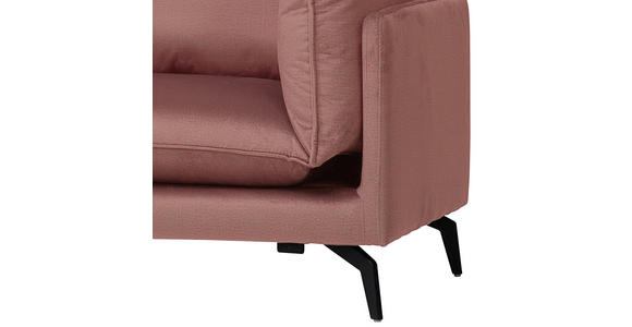 ECKSOFA in Samt Altrosa  - Schwarz/Altrosa, Design, Textil/Metall (200/241cm) - Carryhome