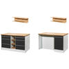 KÖKSÖ 150/91/90 cm  i grå högglans  - stålfärgad/vit, Design, trämaterial/plast (150/91/90cm) - Respekta