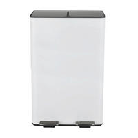 TRETEIMER 60 L  - Schwarz/Weiß, Basics, Kunststoff/Metall (45/30/71cm) - Spirella