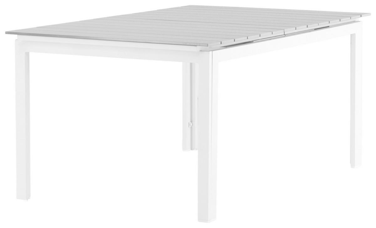 GARTENTISCH Metall Grau, Weiß rechteckig  - Weiß/Grau, KONVENTIONELL, Metall (160/100/75cm) - Gardenson