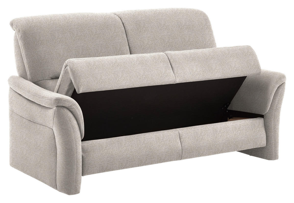 2,5-SITZER Flachgewebe Beige  - Beige/Alufarben, Konventionell, Textil/Metall (172/96/93cm) - Beldomo Premium