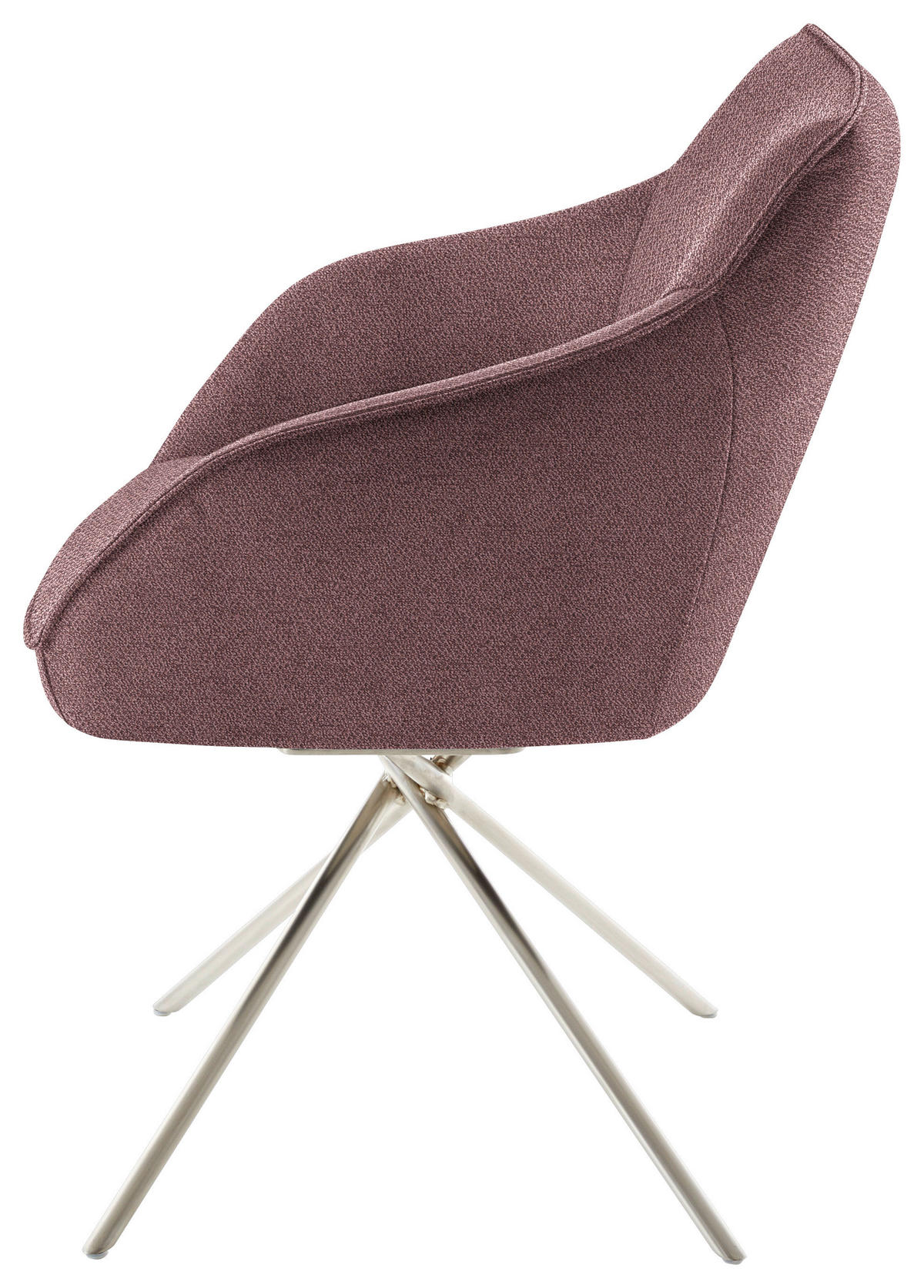 ARMLEHNSTUHL  in Nickel Flachgewebe  - Edelstahlfarben/Altrosa, Design, Textil/Metall (60/84/67cm) - Koinor