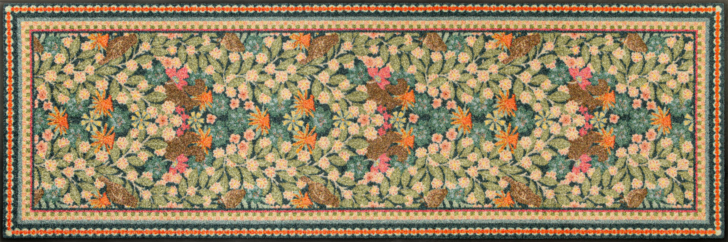 LÄUFER 60/180 cm Garden Luxe Blue Multicolor  - Multicolor, Basics, Kunststoff/Textil (60/180cm) - wash+dry