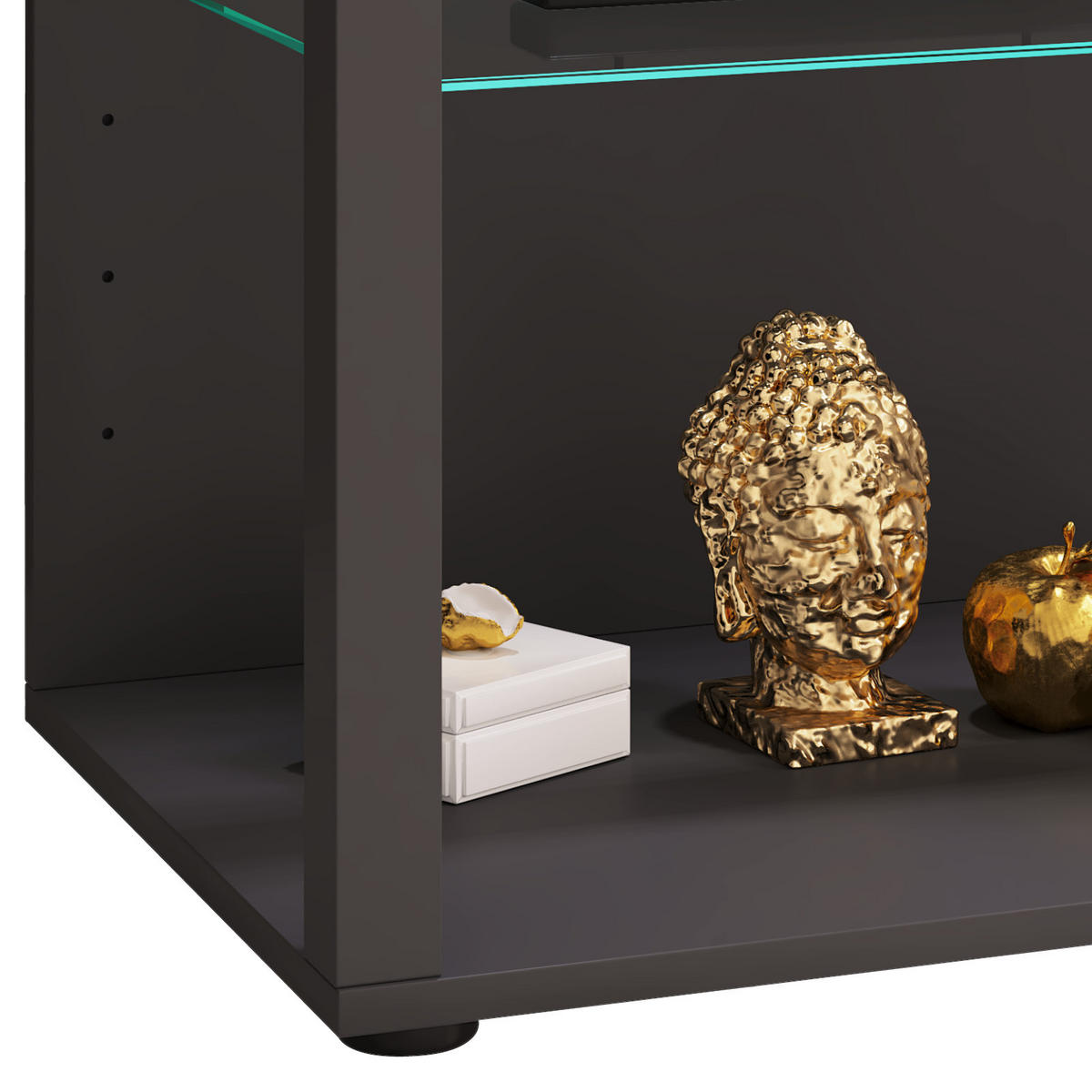 VITRINE in Anthrazit  - Anthrazit/Schwarz, Modern, Glas/Holzwerkstoff (52/90/44cm) - MID.YOU