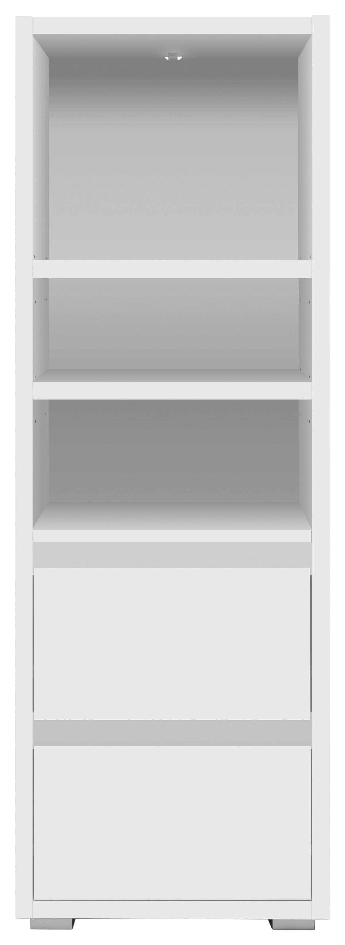 REGALELEMENT Weiß  - Silberfarben/Weiß, KONVENTIONELL (45/131/37cm) - MID.YOU