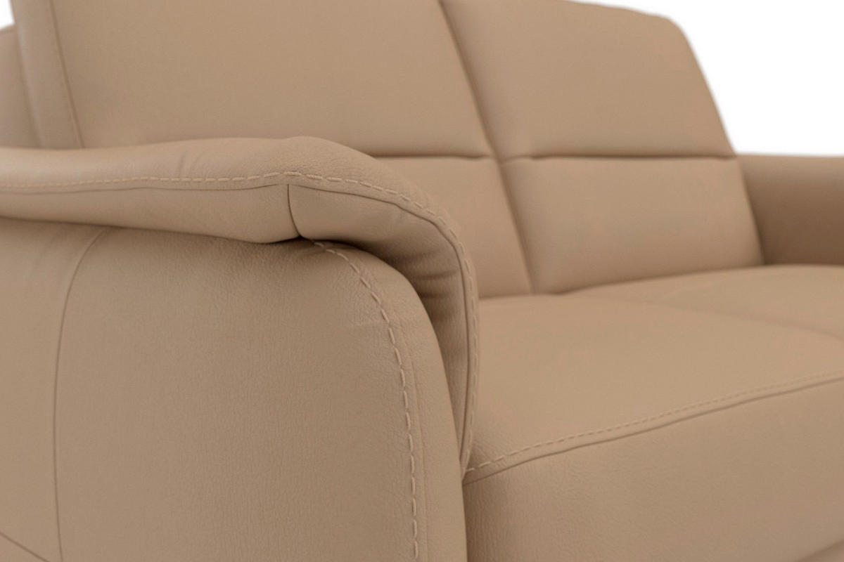 2-SITZER-SOFA PALMERA E Cappuccino Echtleder  - Eichefarben/Cappuccino, Basics, Leder/Holz (149/89/89cm) - Sit & More