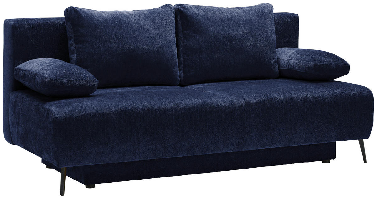 SCHLAFSOFA in Webstoff Dunkelblau  - Schwarz/Dunkelblau, Modern, Textil/Metall (200/90/100cm) - Ti'me