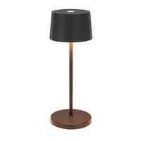 AKKU-TISCHLEUCHTE 7,5/20 cm  - Schwarz, Design, Kunststoff/Metall (7,5/20cm) - Dieter Knoll