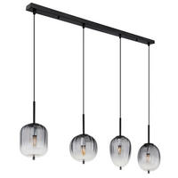 HÄNGELEUCHTE 110/18,5/120 cm  - Klar/Schwarz, Design, Glas/Kunststoff (110/18,5/120cm)