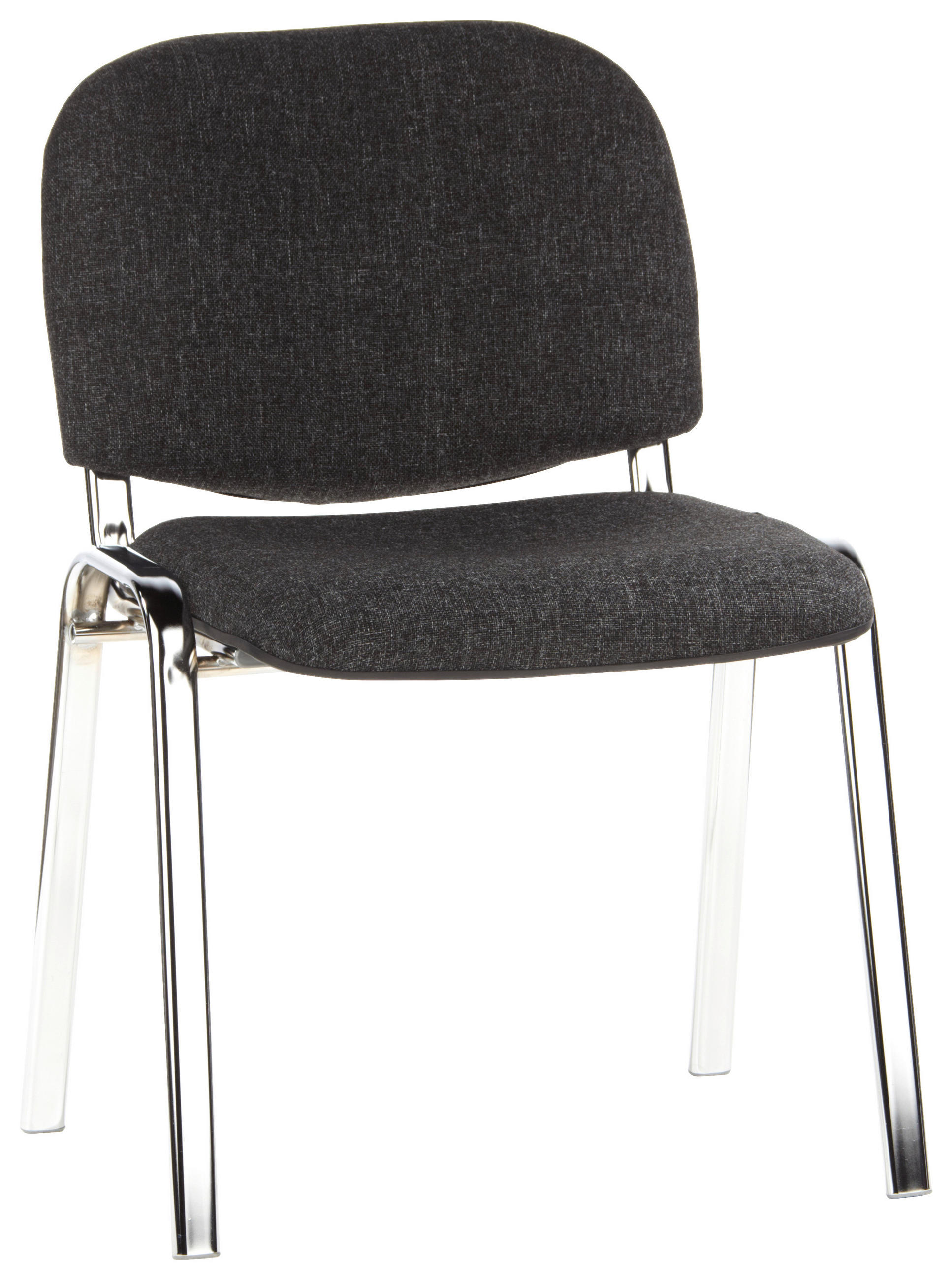 BESÖKSSTOL  i flatväv antracit, kromfärg  - kromfärg/antracit, Basics, metall/textil (58/84/41cm) - MID.YOU