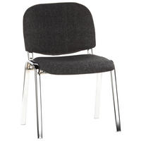 BESÖKSSTOL  i flatväv antracit, kromfärg  - kromfärg/antracit, Basics, metall/textil (58/84/41cm) - MID.YOU