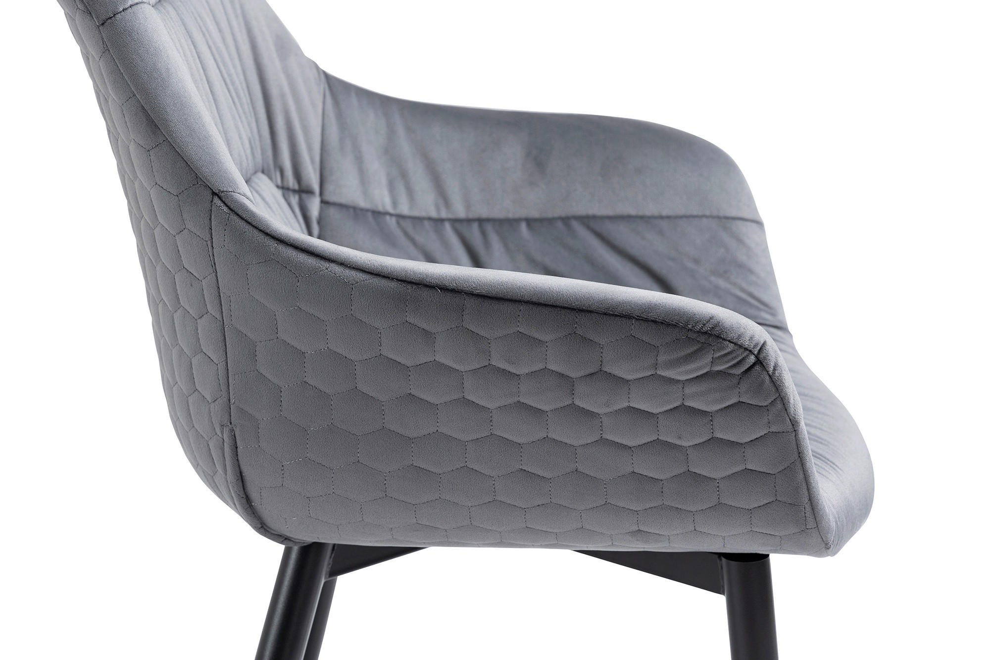 ARMLEHNSTUHL  in Samt  - Schwarz/Grau, MODERN, Textil/Metall (63/81,5/61cm) - Livetastic