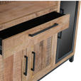 SIDEBOARD  in 160/110/43 cm  - Schwarz/Naturfarben, LIFESTYLE, Glas/Holz (160/110/43cm) - Landscape
