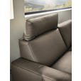2,5-SITZER in Leder Taupe  - Taupe/Schwarz, Design, Leder/Metall (200/102/92cm) - Johann Jakob