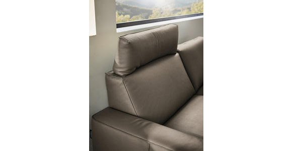 2,5-SITZER in Leder Taupe - Taupe/Schwarz, Design, Leder/Metall (200/102/92cm) - Johann Jakob