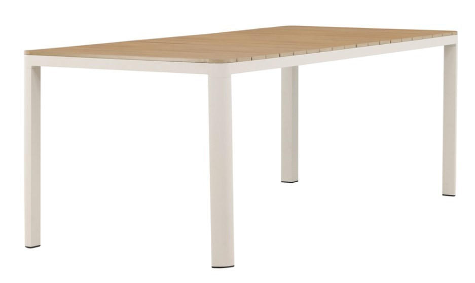 UTEBORD metall, trämaterial nej rektangulär  - beige/naturfärgad, Basics, metall/trämaterial (210/90/74cm) - Gardenson