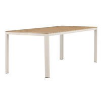 UTEBORD metall, trämaterial nej rektangulär  - beige/naturfärgad, Basics, metall/trämaterial (210/90/74cm) - Gardenson