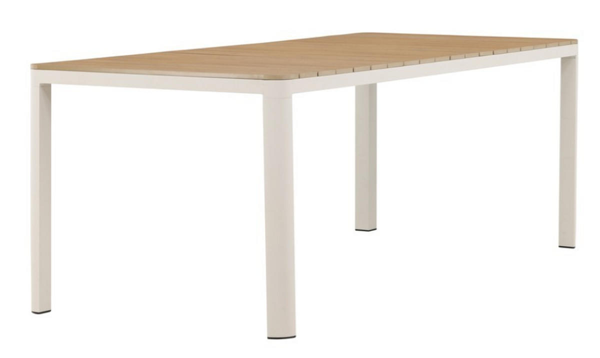 UTEBORD metall, trämaterial nej rektangulär  - beige/naturfärgad, Basics, metall/trämaterial (210/90/74cm) - Gardenson