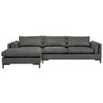 ECKSOFA in Lederlook Grün  160/295 cm  - Schwarz/Grün, Design, Textil/Metall (160/295cm) - Hom`in
