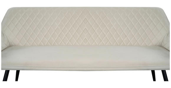 SITZBANK 163/83/63 cm Samt Beige, Schwarz  - Beige/Schwarz, Design, Textil/Metall (163/83/63cm) - Novel