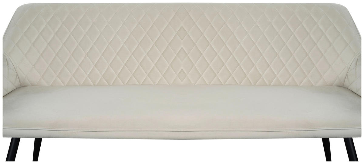 SITZBANK 163/83/63 cm Samt Beige, Schwarz  - Beige/Schwarz, Design, Textil/Metall (163/83/63cm) - Novel