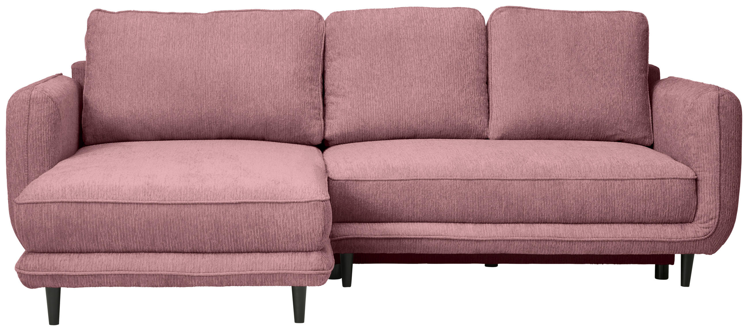 ECKSOFA in Struktur Altrosa  - Schwarz/Altrosa, KONVENTIONELL, Holz/Textil (170/247cm) - Carryhome