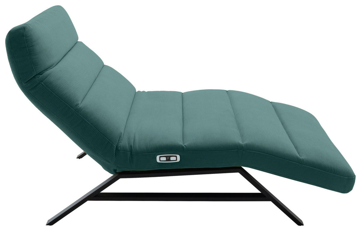 RELAXLIEGE Feincord Grün  - Schwarz/Grün, Design, Textil/Metall (120/54-113/158-198cm) - Pure Home Lifestyle