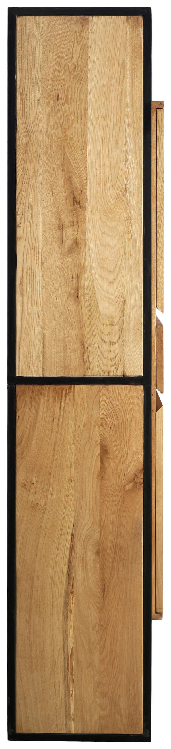REGAL Mangoholz, Wildeiche vollmassiv Naturfarben  - Schwarz/Naturfarben, LIFESTYLE, Holz/Metall (118/183/40cm) - Landscape