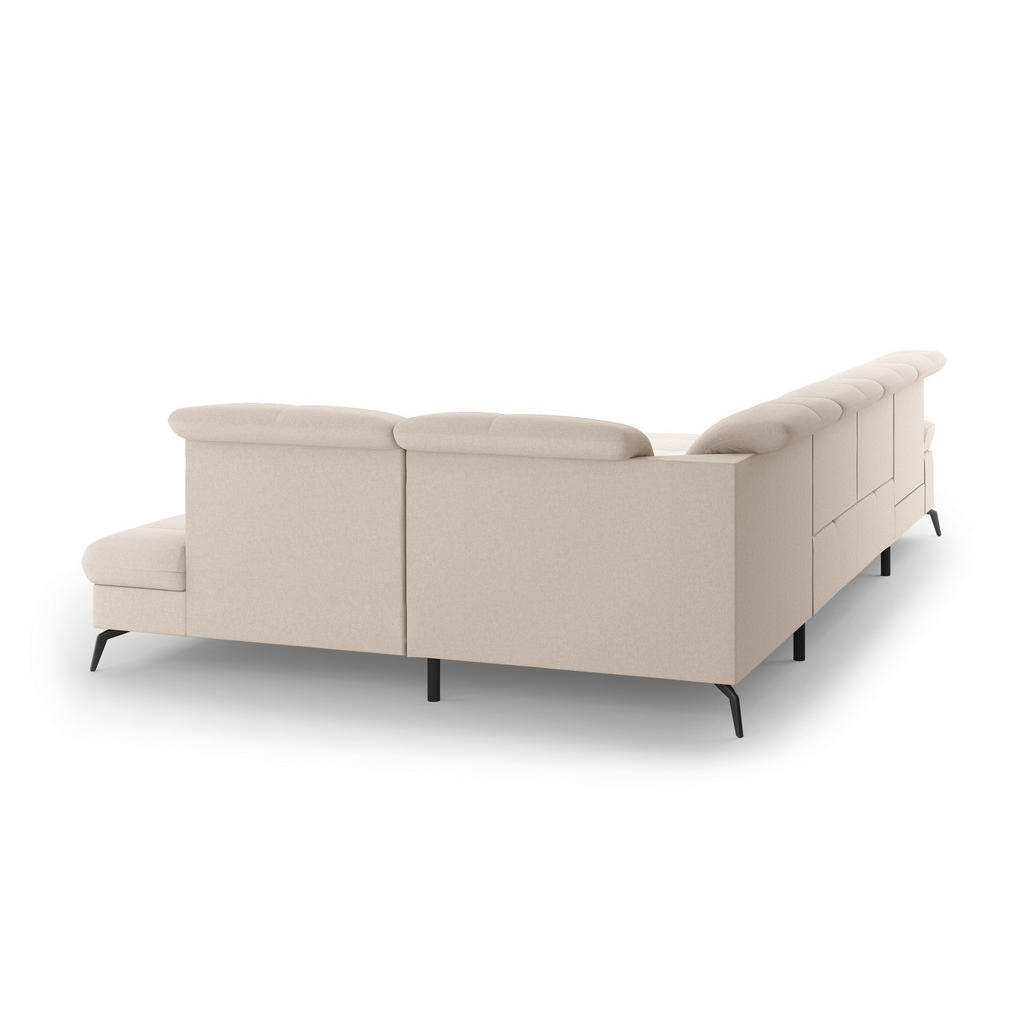 Thumbnail - Sit & More Wohnlandschaft, Creme, Textil, 6,5-Sitzer, Ottomane rechts, U-Form, 357x231 cm, Goldenes M, Oeko-Tex® Standar...