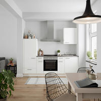 KÜCHENBLOCK 240 cm   in Weiß, Schieferfarben  - Schieferfarben/Edelstahlfarben, MODERN, Holzwerkstoff/Metall (240cm) - Nobilia