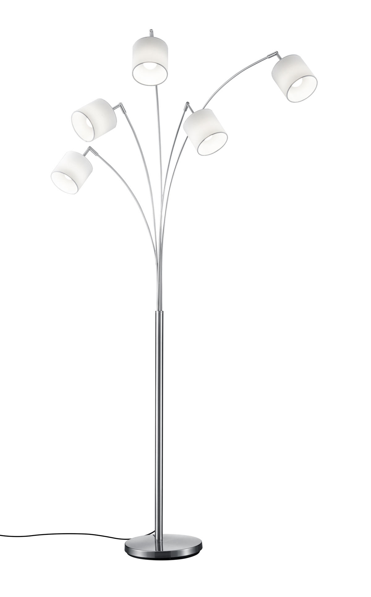 BOGENLEUCHTE - Weiss/Nickelfarben, Basics, Textil/Metall (12/200cm)