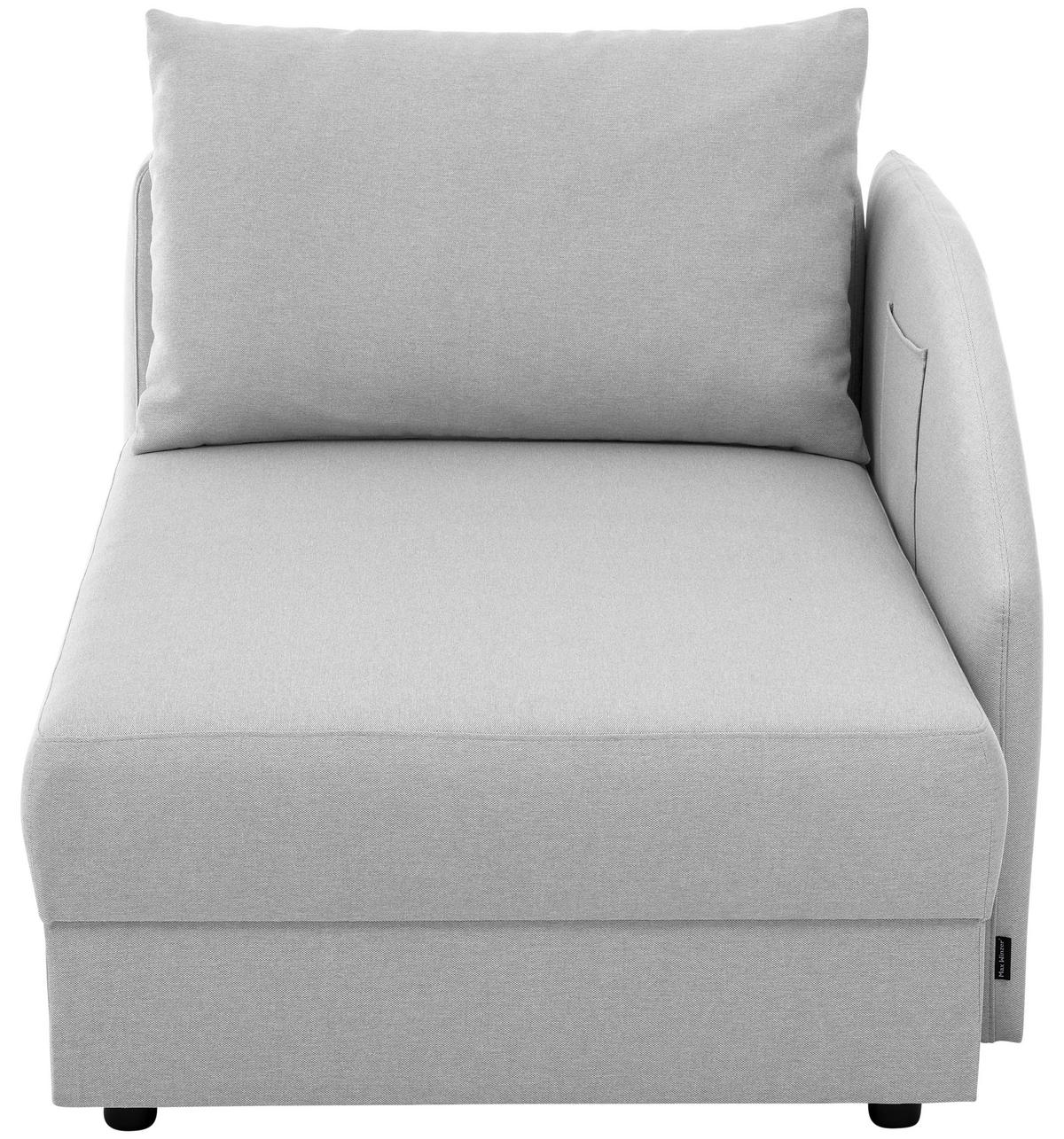 RÉCAMIERE in Flachgewebe Hellgrau  - Hellgrau, Design, Kunststoff/Textil (154/86/93cm) - Max Winzer