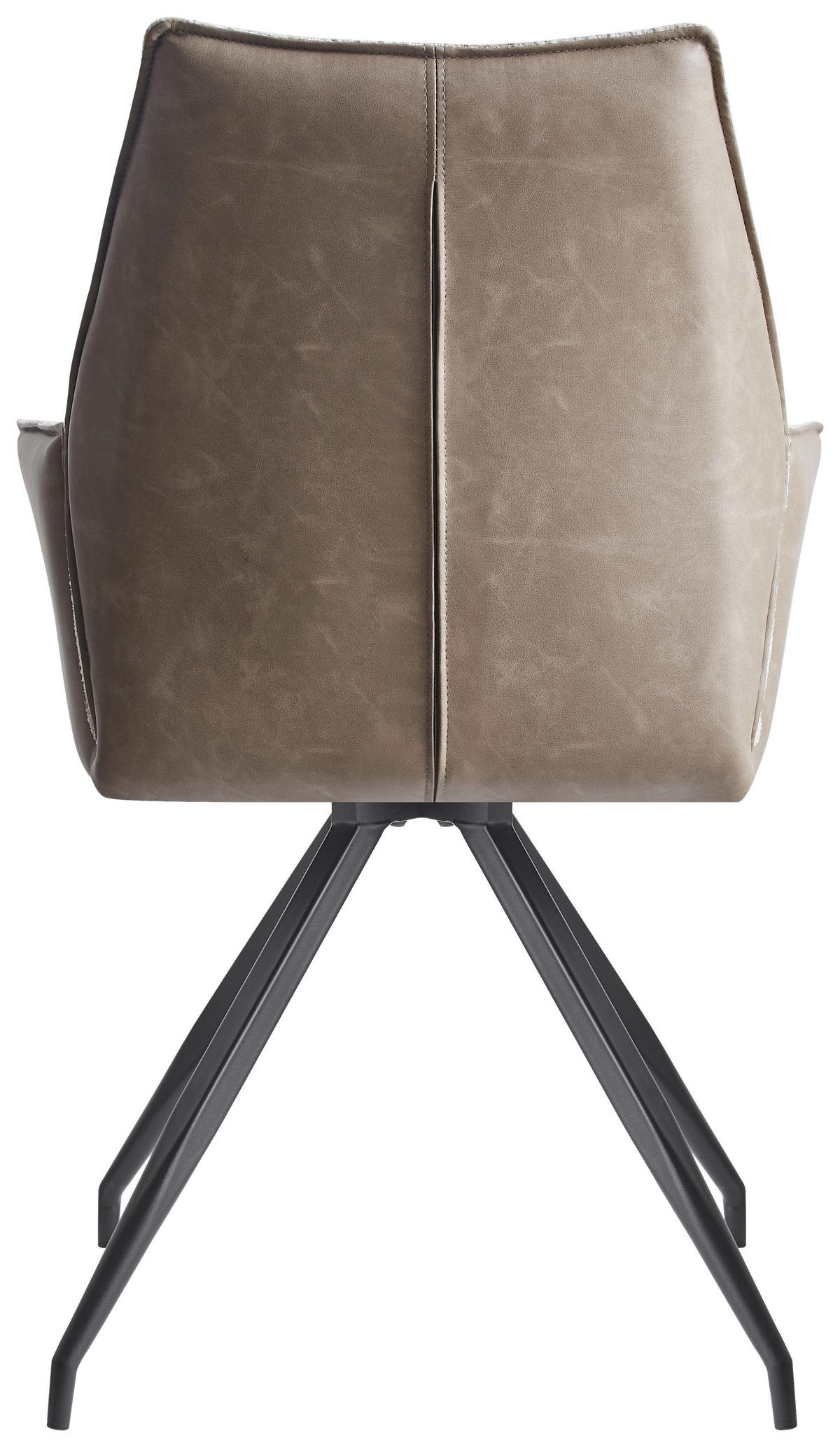 ARMLEHNSTUHL  in Eisen Lederlook, Struktur  - Beige/Schwarz, Design, Textil/Metall (63/91/60cm) - Carryhome