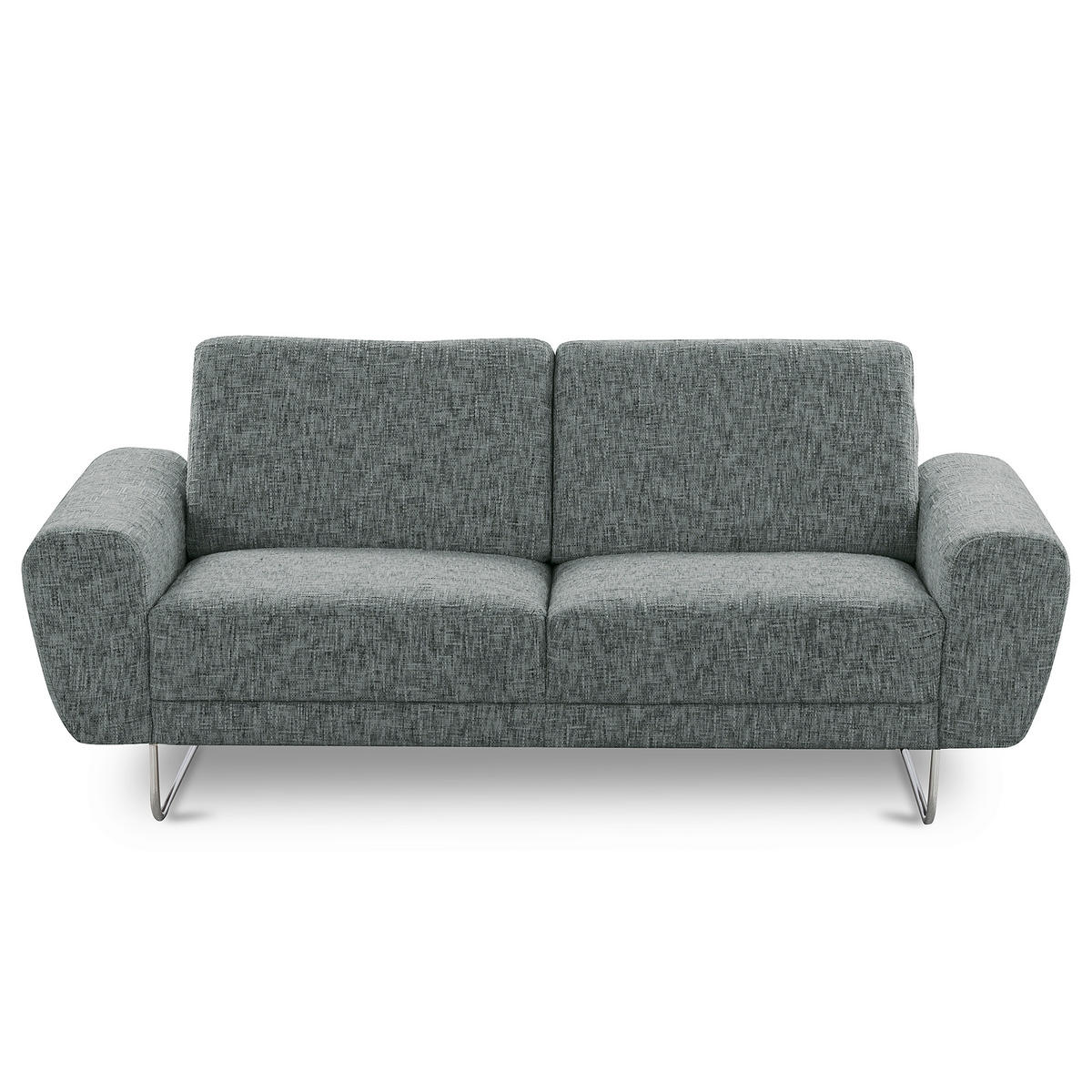 2-SITZER-SOFA SPRING in Webstoff Anthrazit Modern  - Chromfarben/Anthrazit, Design, Textil/Metall (157/85/92cm) - Livetastic