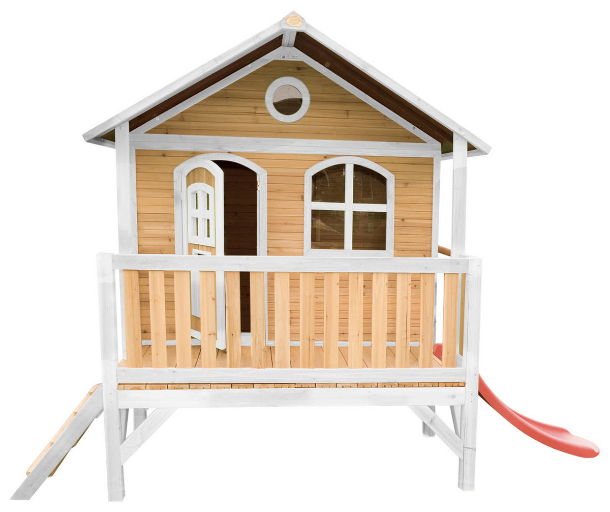SPIELHAUS 349/233/212 cm  - Weiss/Hellrot, Konventionell, Holz/Kunststoff (349/233/212cm)