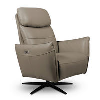 RELAXSESSEL Leder Taupe  - Taupe/Schwarz, Design, Leder/Metall (77/107/88cm) - Livetastic
