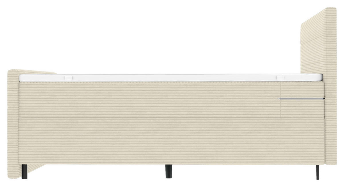 BOXSPRINGBETT 180/200 cm  in Beige  - Beige/Schwarz, Konventionell, Textil/Metall (180/200cm) - Carryhome