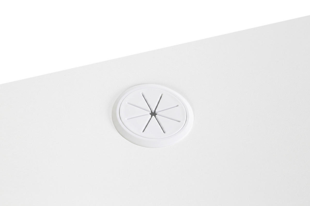 SCHREIBTISCH 140/70/72/118 cm Weiss höhenverstellbar elektrisch höhenverstellbar  - Weiss, Modern, Holzwerkstoff/Metall (140/70/72/118cm) - Livetastic