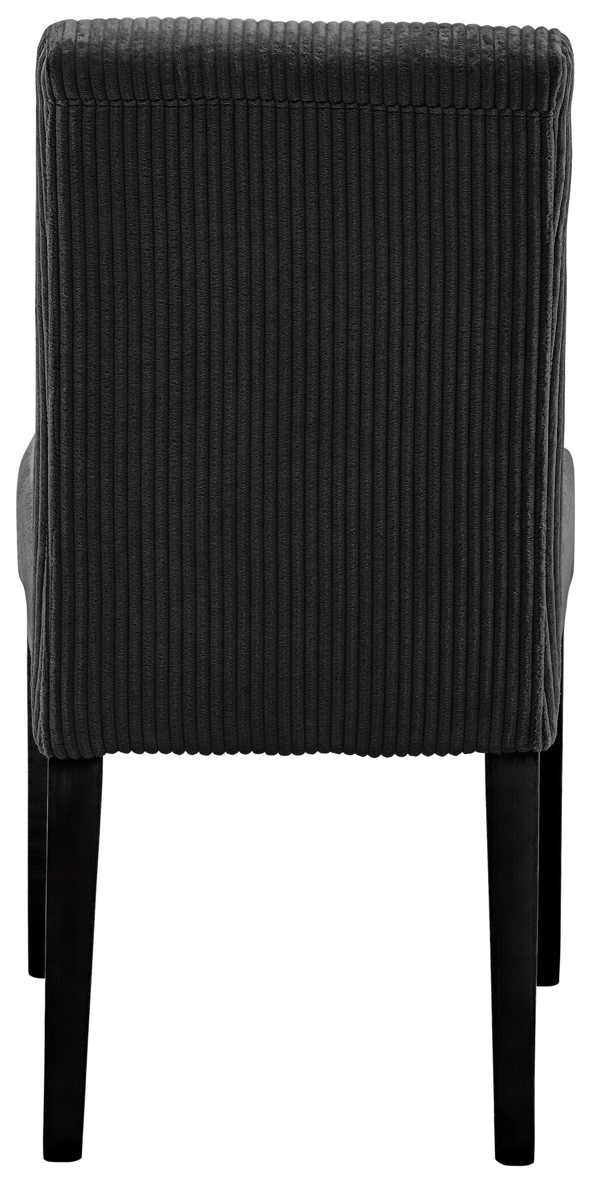 STUHL Cord Schwarz Buche massiv  - Schwarz, KONVENTIONELL, Holz/Textil (47,5/91,5/63cm) - home24