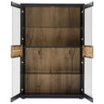 HIGHBOARD Grau, Schwarz, Eichefarben 90/134/37 cm - Eichefarben/Anthrazit, Design, Glas/Holzwerkstoff (90/134/37cm) - Novel