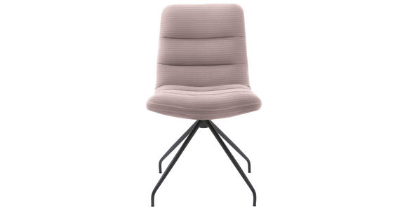 STUHL  in Cord Textil  - Hellrosa/Schwarz, Design, Textil/Metall (52/88/66cm) - Dieter Knoll