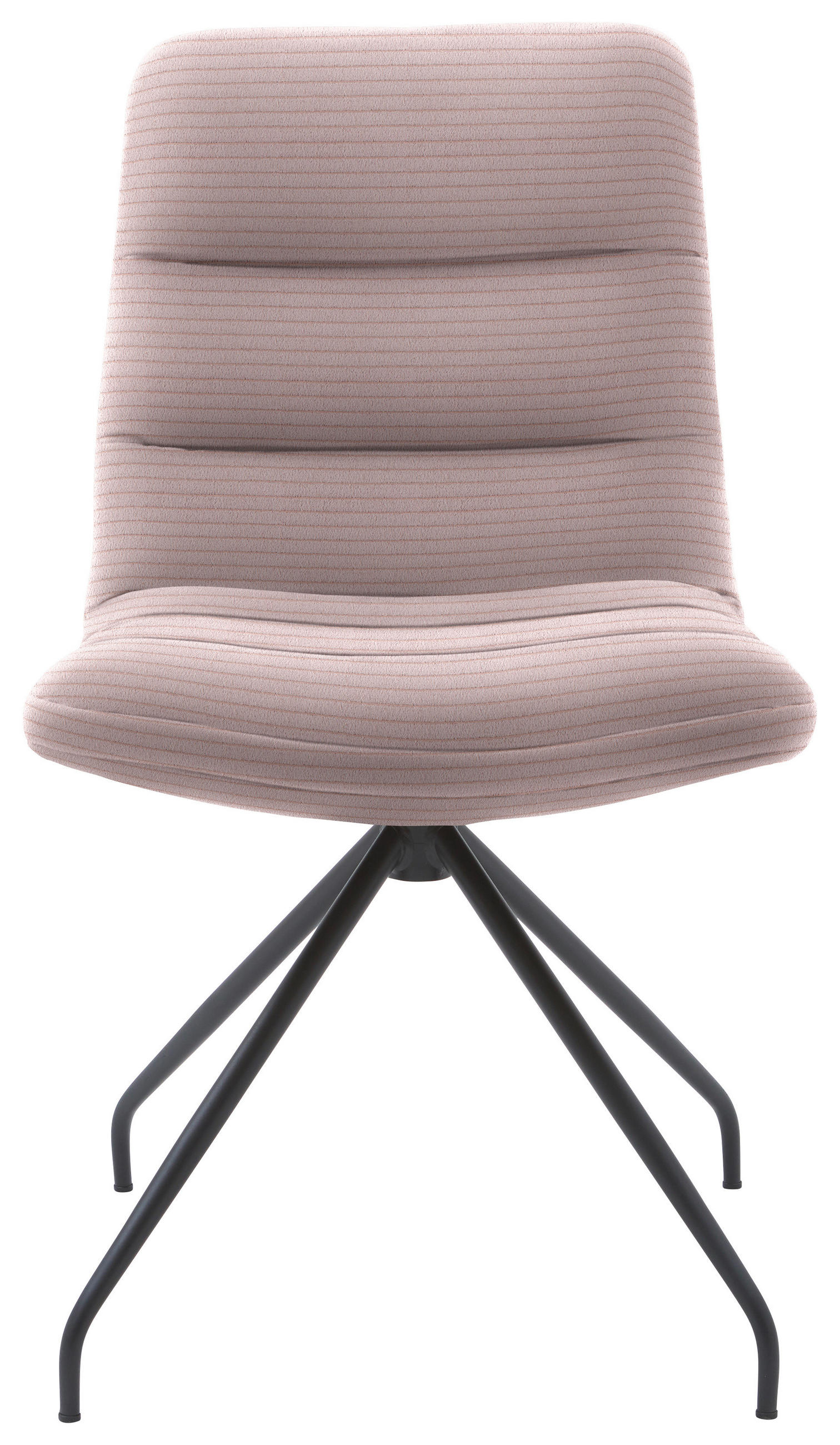 STUHL  in Cord Textil  - Hellrosa/Schwarz, Design, Textil/Metall (52/88/66cm) - Dieter Knoll