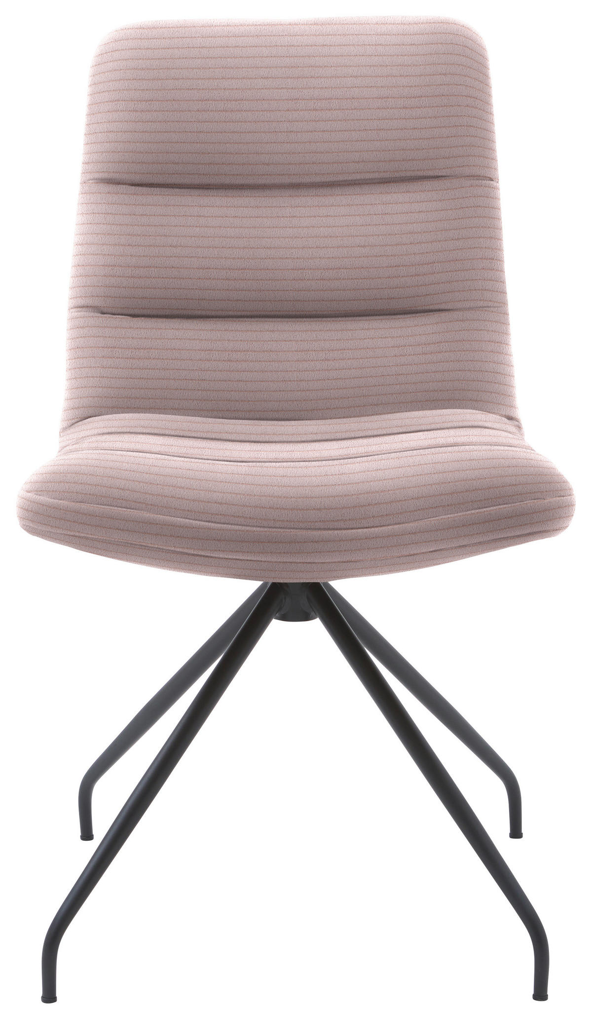 STUHL  in Cord Textil  - Hellrosa/Schwarz, Design, Textil/Metall (52/88/66cm) - Dieter Knoll