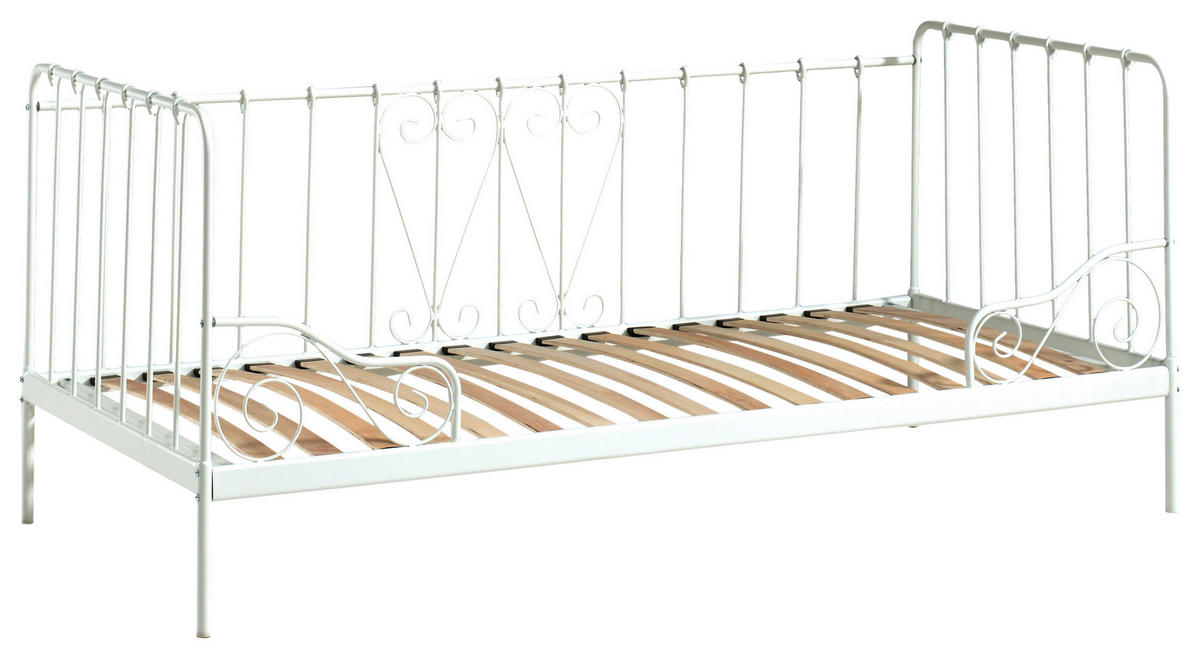 METALLBETT 90/200 cm  in Weiß  - Weiß, MODERN, Holz/Metall (90/200cm) - MID.YOU